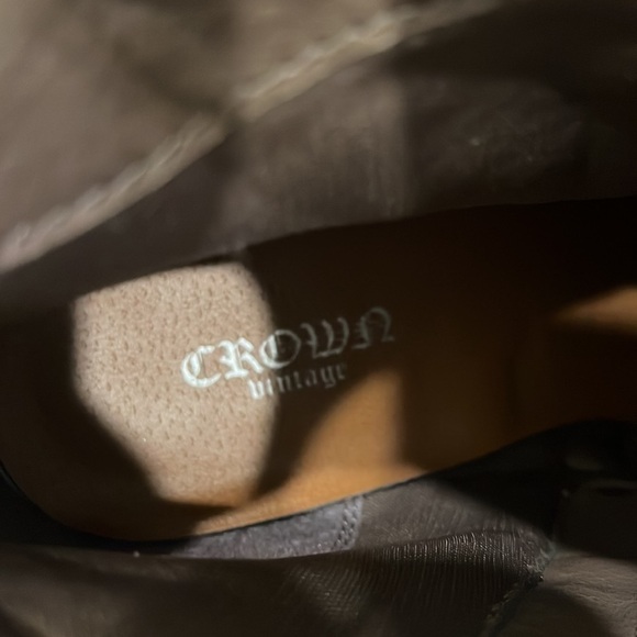 Taupe Ankle Boots Wedge Heel Suede Round Toe Sz 8 - Picture 5 of 7